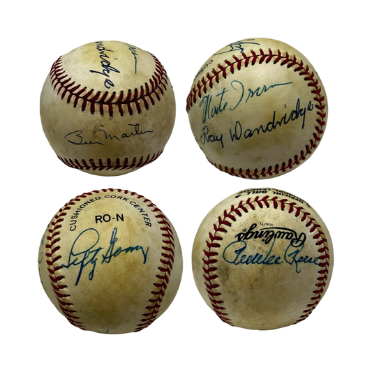 Billy Martin, Pee Wee Reese, Monte Irvin, Lefty Gomez & Ray Dandridge Autographed Official National League Baseball JSA