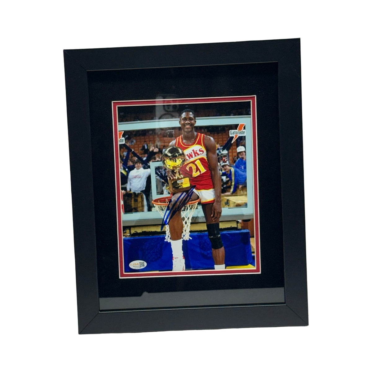 Framed Dominique Wilkins Slam Dunk Champion Atlanta Hawks 8x10 JSA