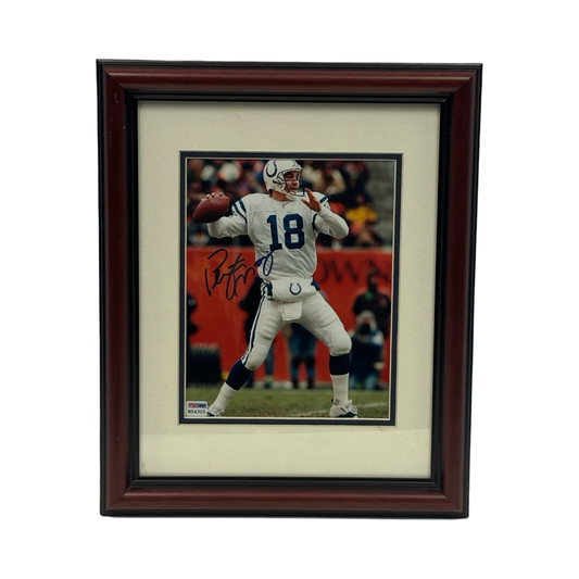 Peyton Manning Autographed Indianapolis Colts Framed 8x10 PSA