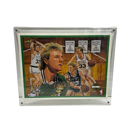 Larry Bird Autographed Boston Celtics Plaque Upper Deck