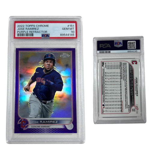 2022 Topps Chrome Jose Ramirez Purple Refractor /250 #151 PSA GEM MT 10