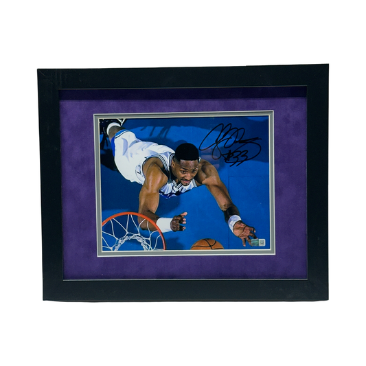 Alonzo Mourning Autographed Charlotte Hornets Rebound 8x10 Steiner CX - Framed