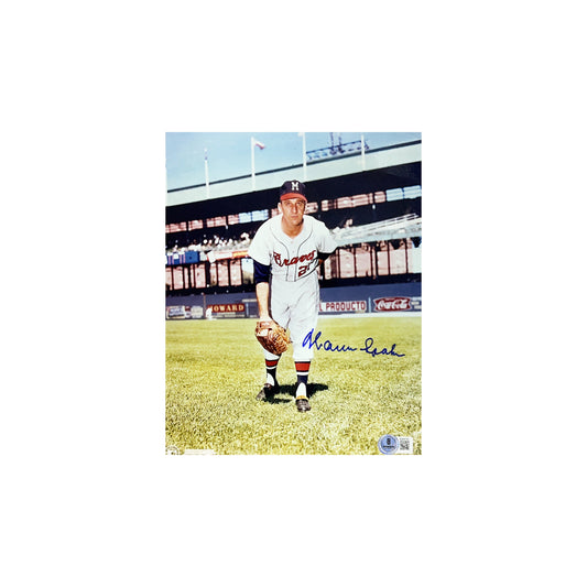 Warren Spahn Autographed Milwaukee Braves 8x10 Beckett
