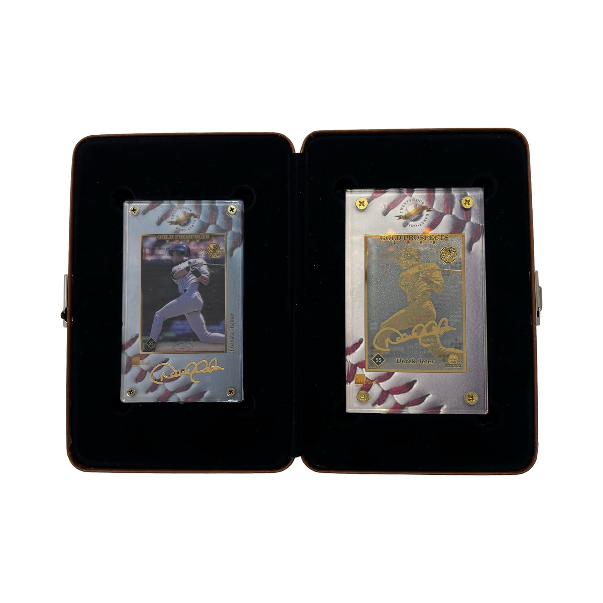 1998 Derek Jeter Gold Prospects 24K Gold Authentic Binder Display