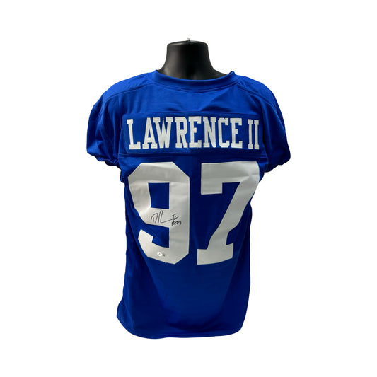 Dexter Lawrence Autographed New York Giants Blue Jersey Beckett