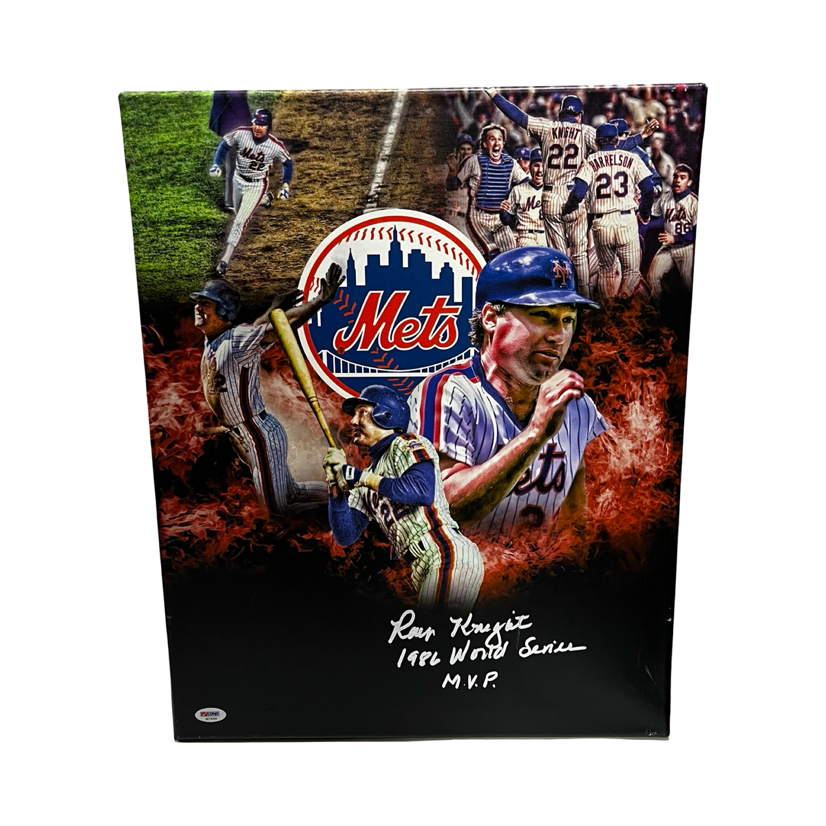 Ray Knight Autographed New York Mets 16x20 Canvas "1986 World Series MVP" PSA