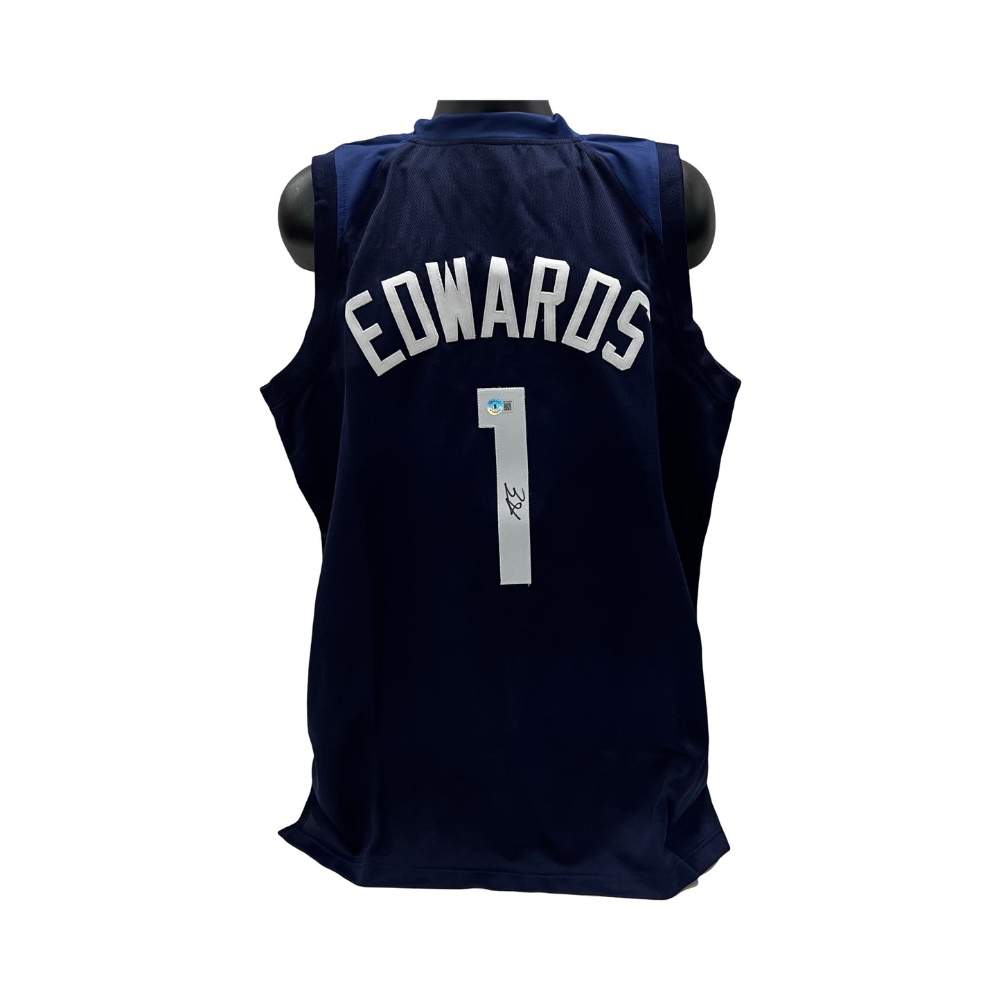 Anthony Edwards Autographed Minnesota Timberwolves Navy Jersey Beckett