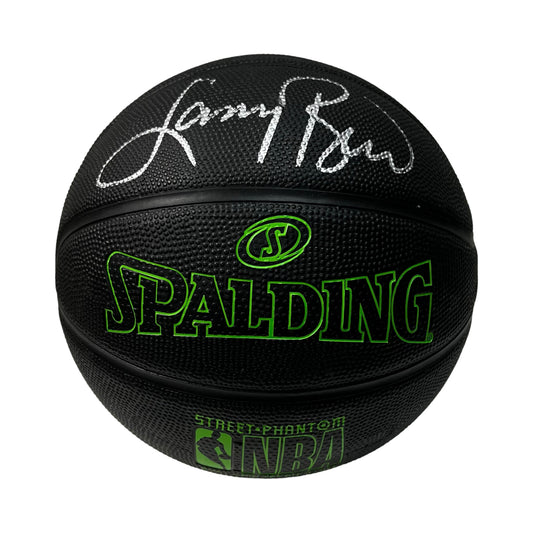 Larry Bird Autographed Boston Celtics Spalding Black Basketball JSA - Green Laces