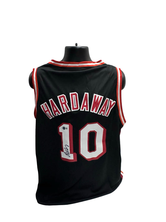 Tim Hardaway Sr Autographed Miami Heat Black Jersey Beckett BAS