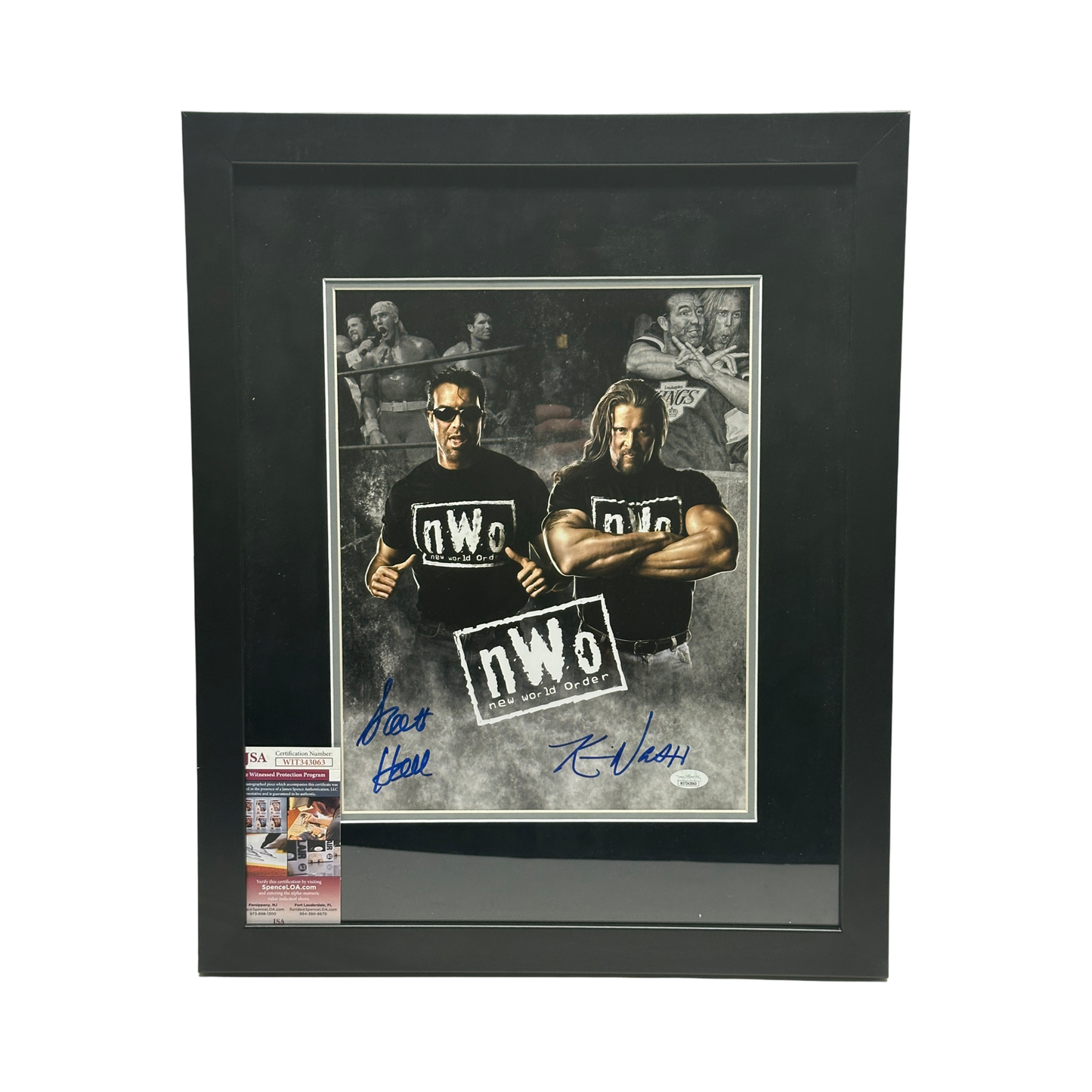 Scott Hall & Kevin Nash Autographed WWE NWO Edit 11x14 JSA - Framed