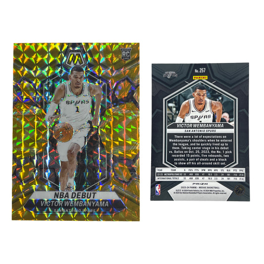 2023-24 Victor Wembayama Panini Mosaic Reactive Yellow Prizm #257