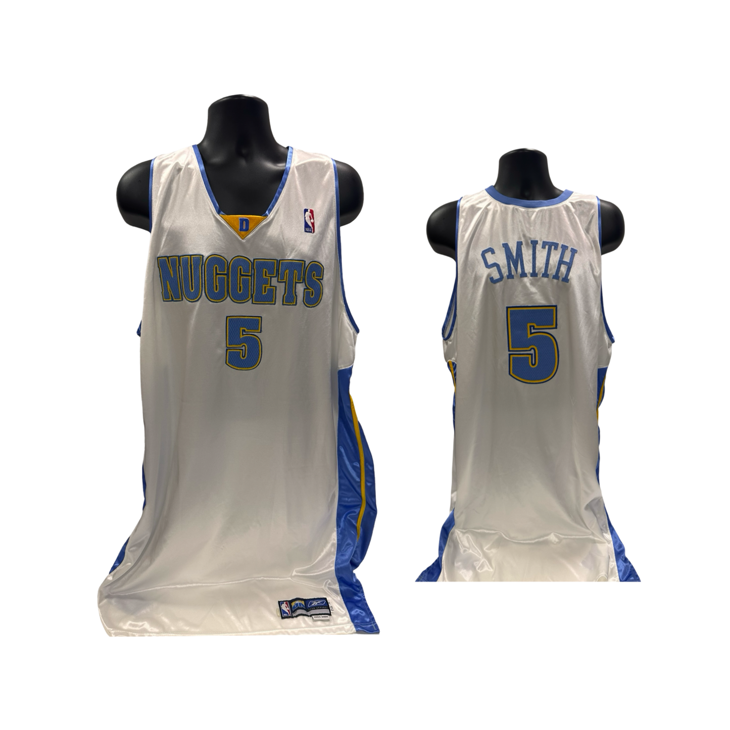 J.R. Smith Game Used NBA 2003/04 Style Denver Nuggets White Jersey