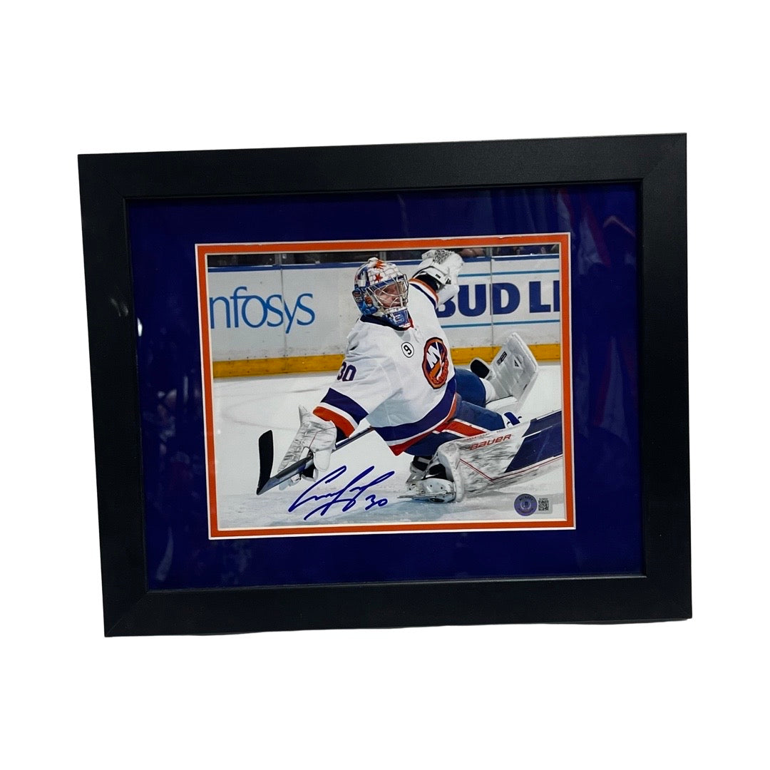 Ilya Sorokin Autographed New York Islanders Save 8x10 Beckett - Framed