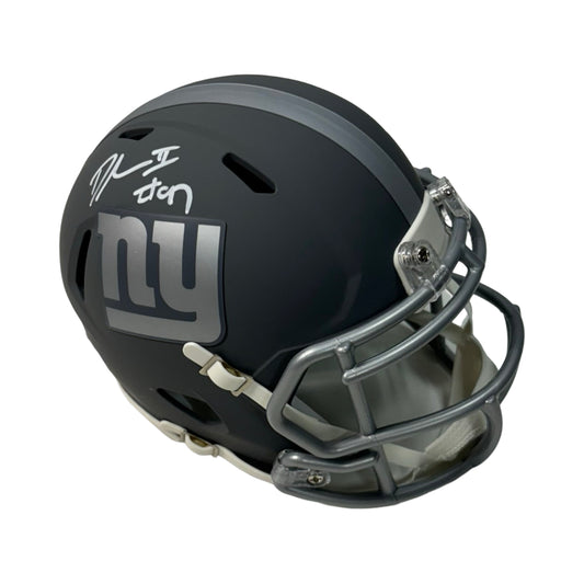 Dexter Lawrence Autographed New York Giants Slate Mini Helmet Beckett