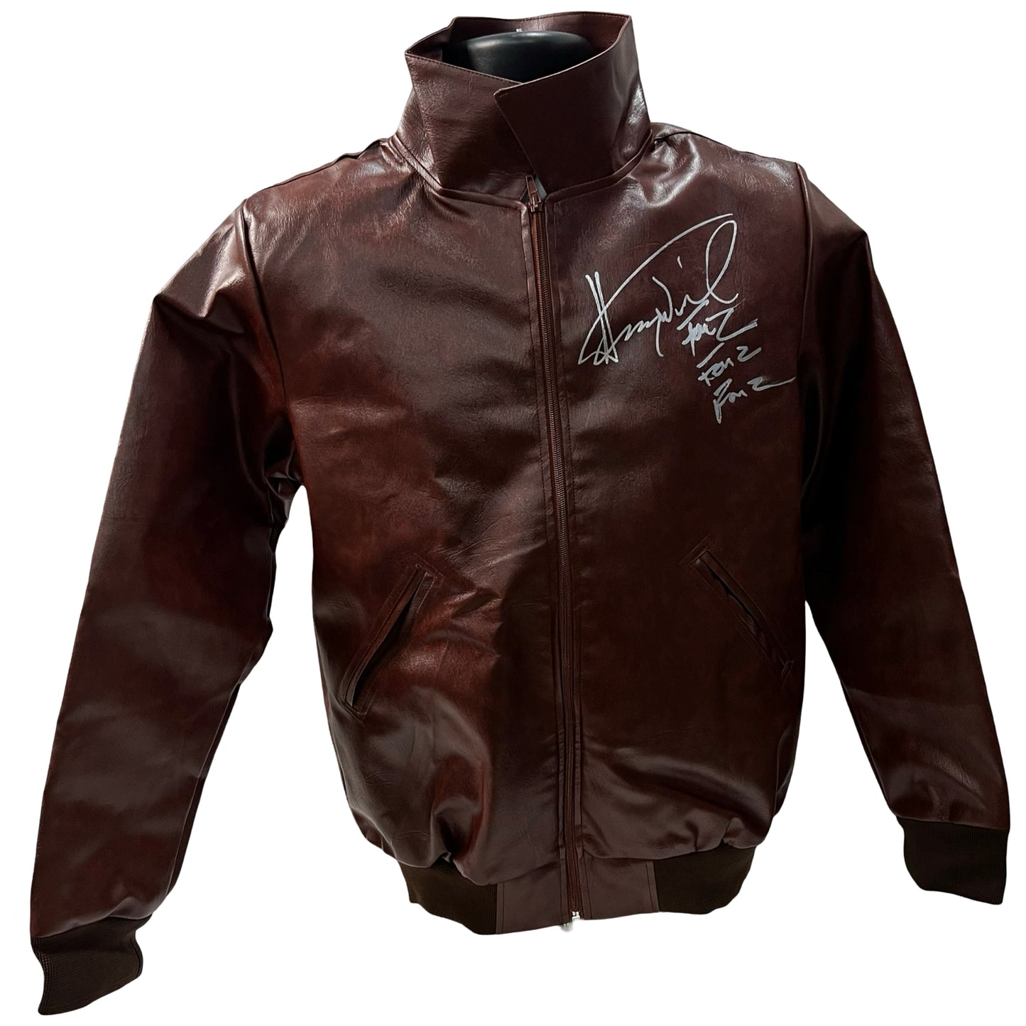 Henry Winkler Autographed Happy Days Leather Jacket "Fonz, Fonz, Fonz" Inscription Beckett