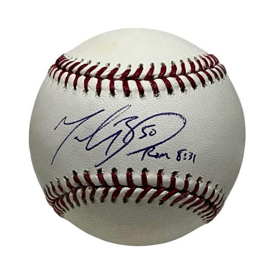 Mookie Betts Autographed OMLB "Romans 8:11" Inscription Beckett