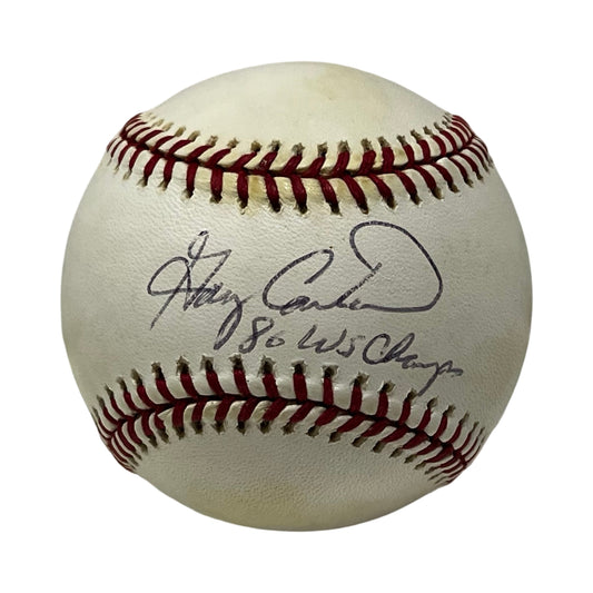 Gary Carter Autographed OMLB "86 W.S. Champs" Inscription Beckett