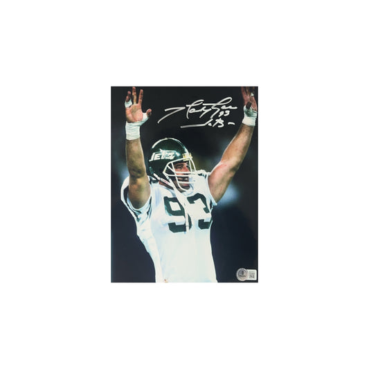 Marty Lyons Autographed New York Jets Arms Up 8x10 Beckett