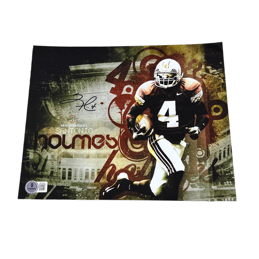 Santonio Holmes Autographed Ohio State 8x10 Beckett