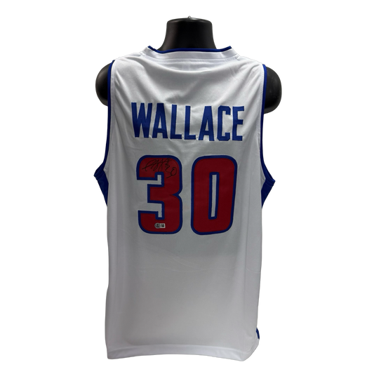 Rasheed Wallace Autographed White Detroit Pistons Jersey Beckett