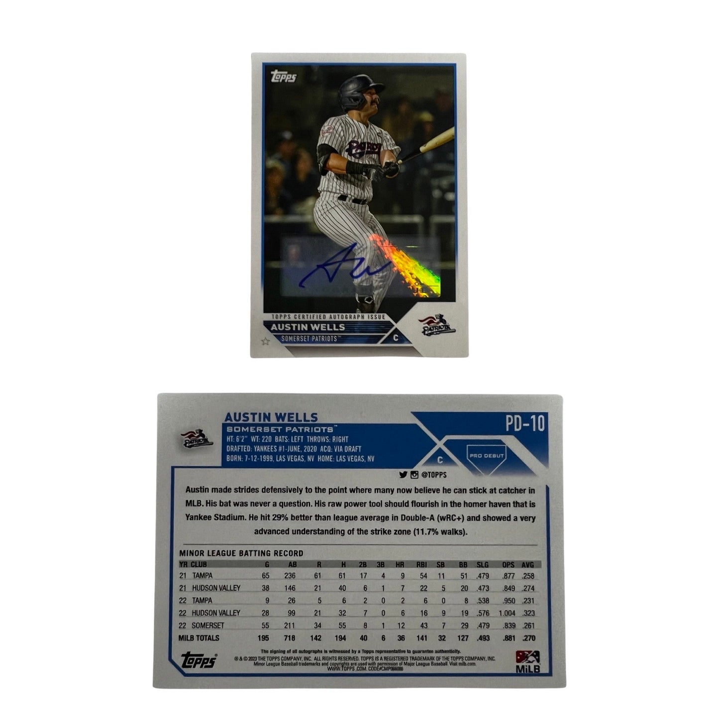 2023 Austin Wells Topps Pro Debit #PD-10
