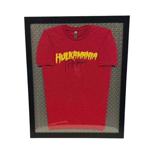 Hulk Hogan Autographed Hulkamania Red T-Shirt Beckett - Framed