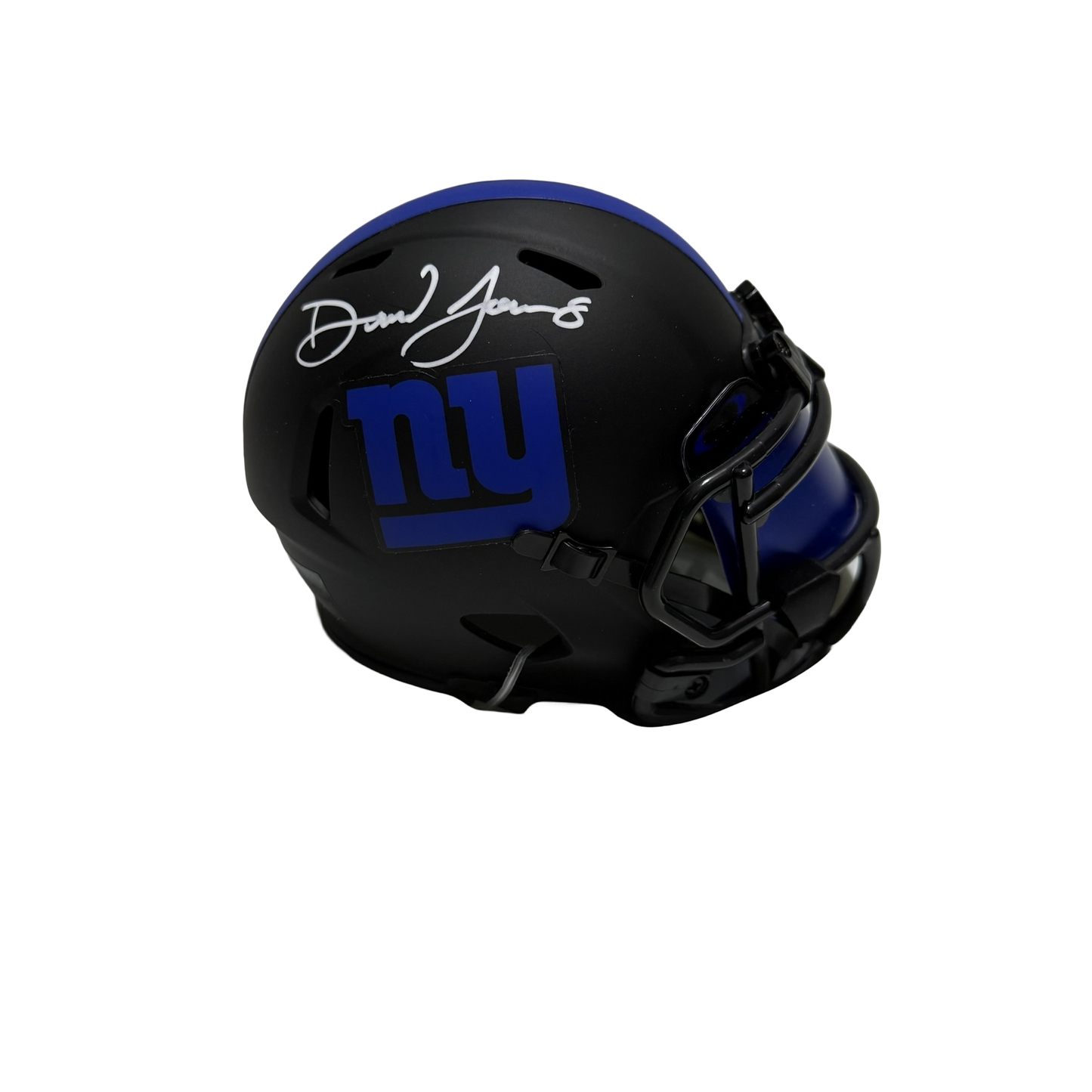 Daniel Jones Autographed New York Giants Eclipse Speed Mini Helmet White Ink JSA