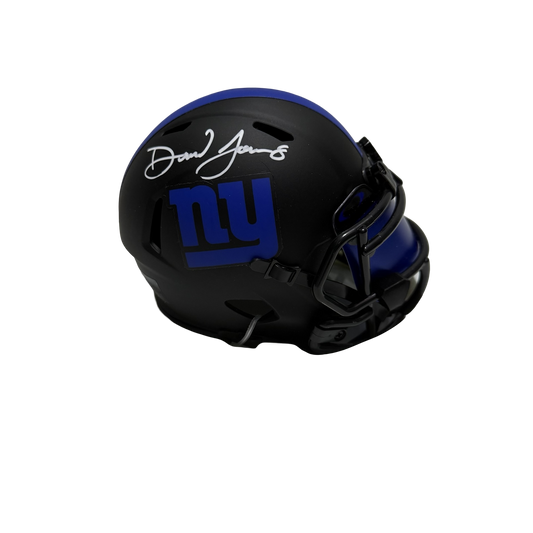 Daniel Jones Autographed New York Giants Eclipse Speed Mini Helmet White Ink JSA