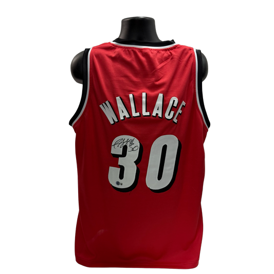 Rasheed Wallace Autographed Red Portland Trailblazers Jersey Beckett