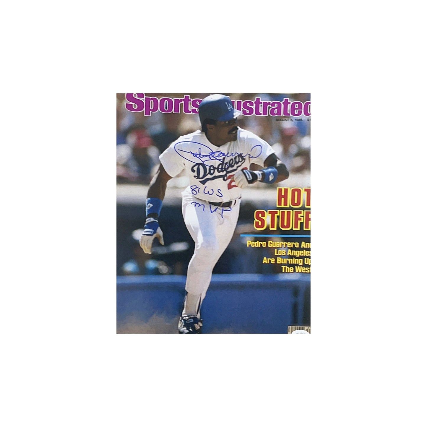 Pedro Guerrero Autographed Los Angeles Dodgers Sports Illustrated 11x14 "81 WS MVP" Inscription JSA