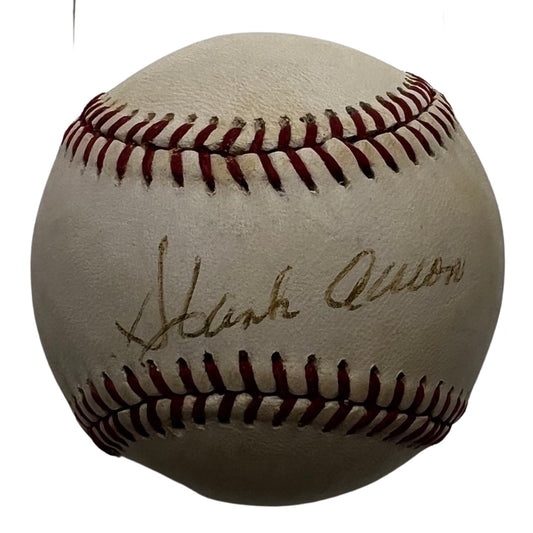 Hank Aaron Autographed Official National League Baseball JSA