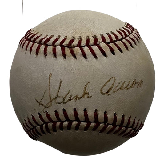 Hank Aaron Autographed Official National League Baseball JSA