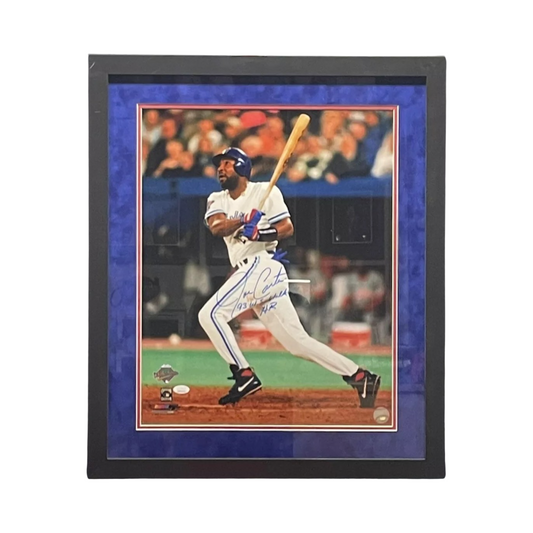 Joe Carter Autographed Toronto Blue Jays Framed 16x20 "93 WS Walkoff HR" Inscription JSA