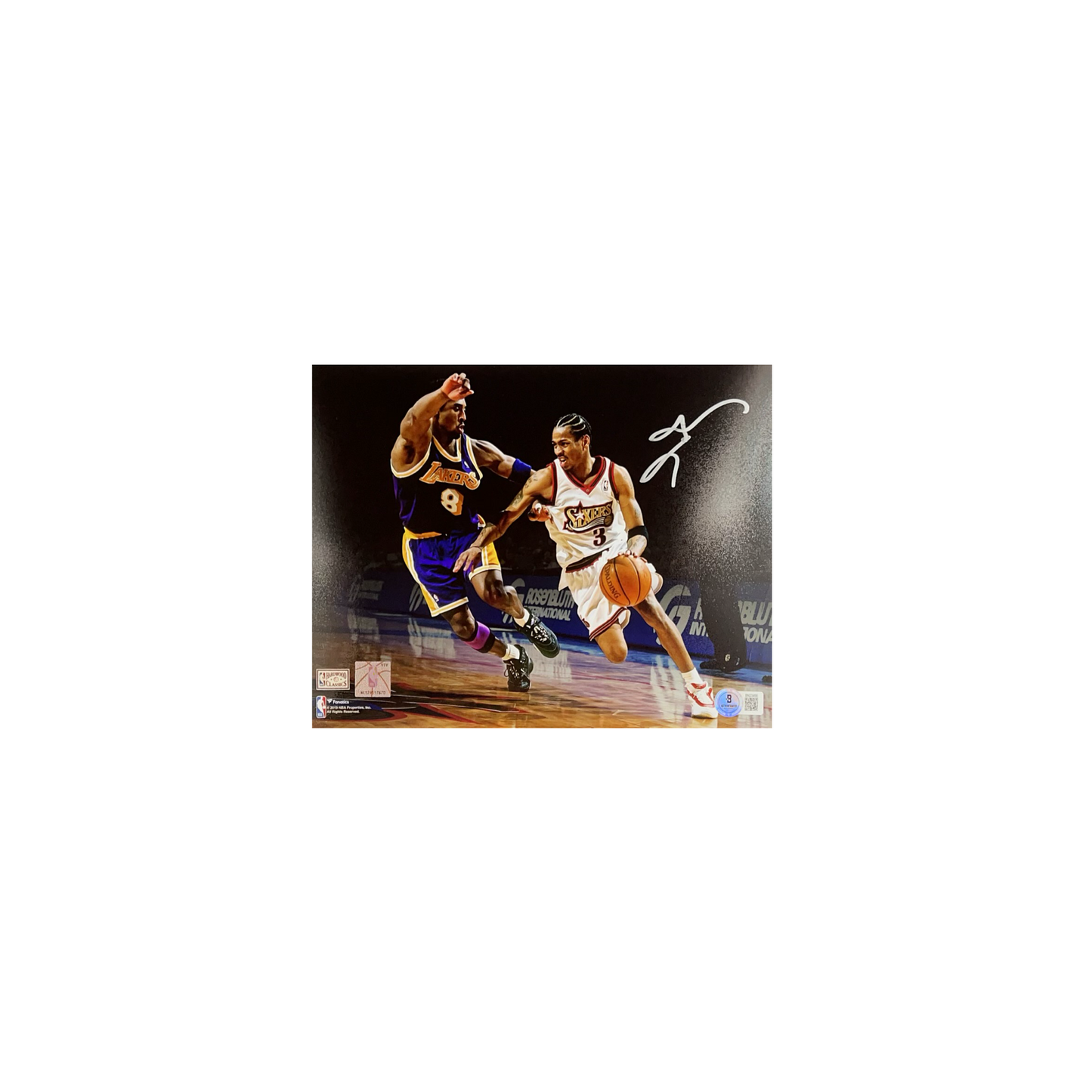 Allen Iverson Autographed Philadelphia 76ers Vs. Kobe 8x10 Beckett