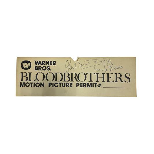 Paul Sorvino & Tony LoBianco Autographed Blood Brothers Parking Sign JSA
