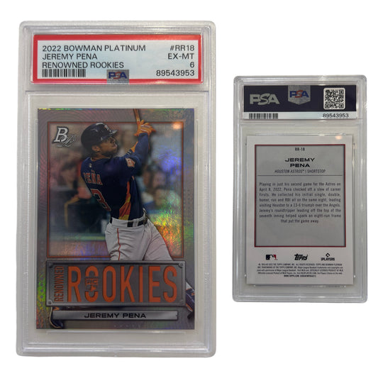 2022 Jeremy Pena Bowman Platinum Renowned Rookies #RR18 PSA EX-MT 6