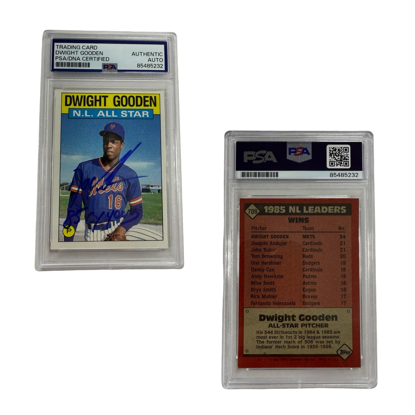 Dwight Gooden Autographed 1986 Topps #709 All-Star PSA Auto Authentic