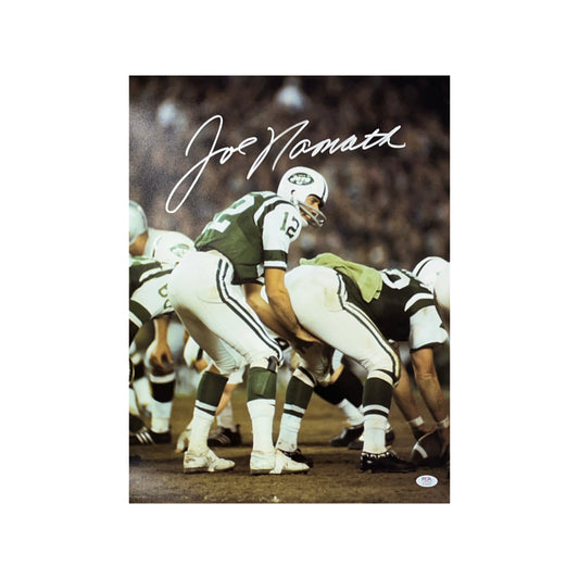 Joe Namath Autographed New York Jets Under Center 16x20 PSA