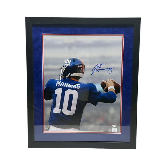 Eli Manning Autographed New York Giants Back Number Throw 16x20 Fanatics - Framed