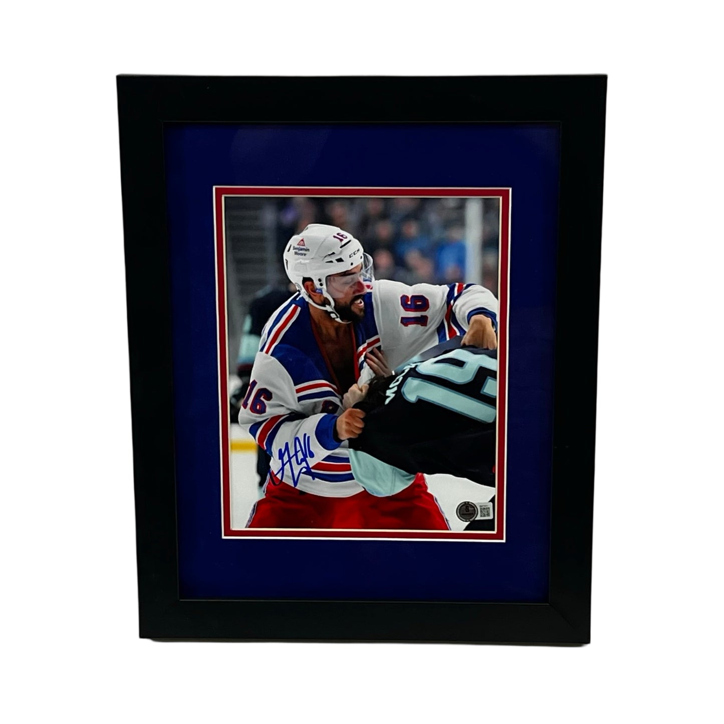 Vincent Trocheck Autographed New York Rangers Fighting 8x10 Beckett - Framed
