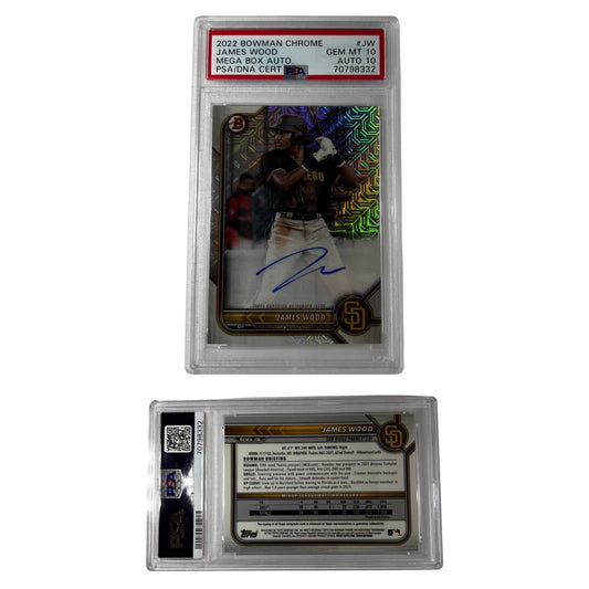 2022 Bowman Chrome James Wood #JW Mega Box Auto GEM MT 10 Auto 10