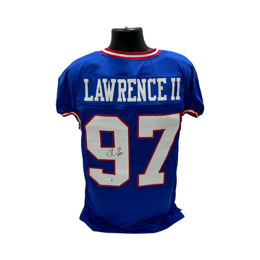 Dexter Lawrence Autographed New York Giants Blue Color Rush Jersey Beckett