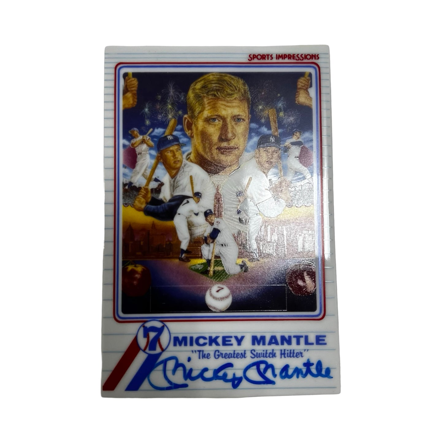 Mickey Mantle Autographed New York Yankees 1989 Sports Impressions Ceramic Card JSA