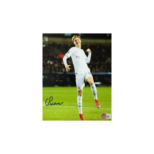 Cole Palmer Autographed Manchester City White Jersey 8x10 Beckett - Unframed
