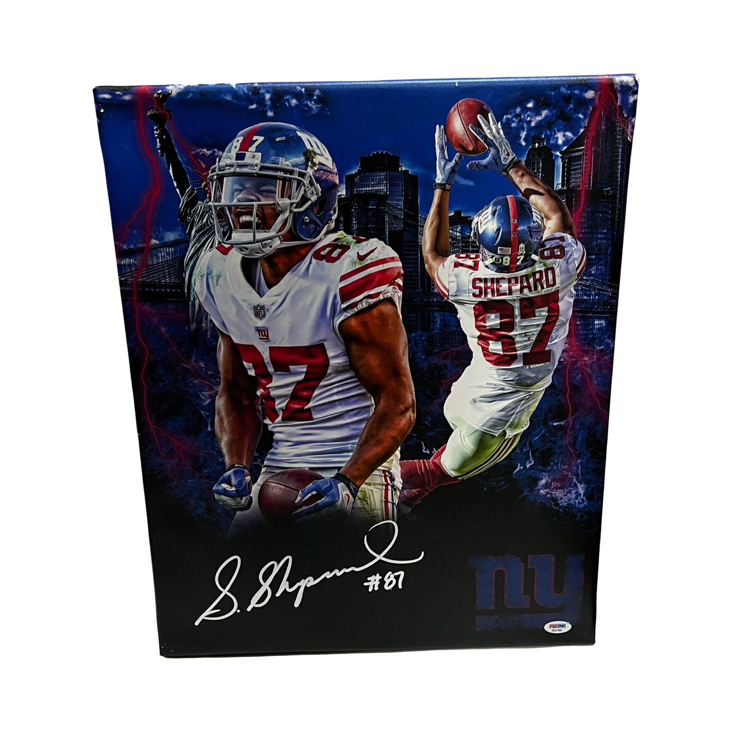Sterling Shepard Autographed New York Giants 16x20 Canvas PSA
