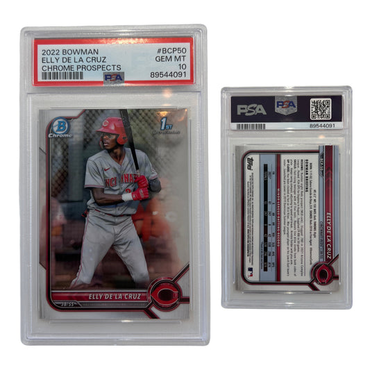2022 Elly De La Cruz Bowman Chrome Prospects #BCP50 PSA GEM MT 10