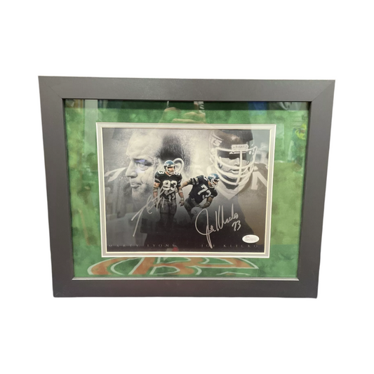 Marty Lyons & Joe Klecko Framed B&W 8x10 JSA