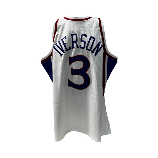 Allen Iverson Unsigned Philadelphia 76ers Authentic Home Mitchell & Ness Jersey 1996 - Size XL