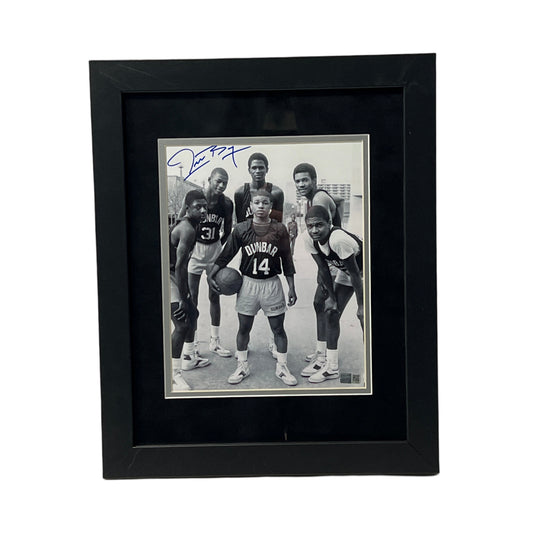 Muggsy Bogues Autographed Dunbar High School Black & White Framed 8X10 Steiner CX
