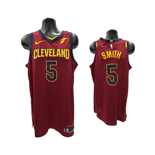 J.R. Smith Game Used NBA 2018 NBA Playoffs Cleveland Cavaliers Red Jersey